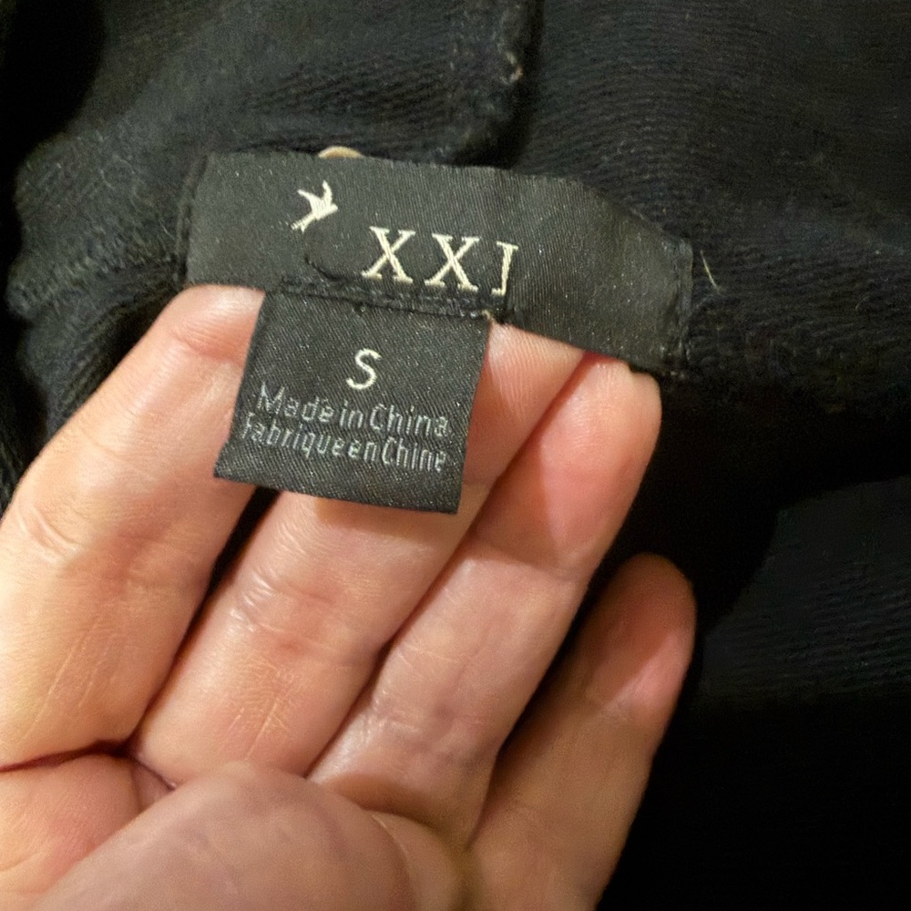 Y2K Black Zip Up Hoodie With Intricate White Floral Embroidery Fairy Grunge Boho - Picture 10 of 10